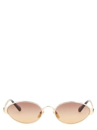 Chlo&eacute; Golden Oval Sunglasses