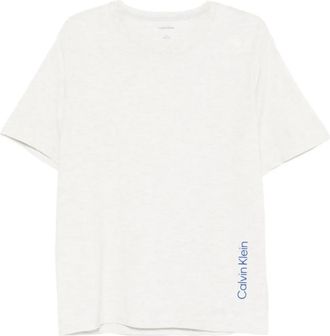 Calvin Klein logo-print T-shirt - men - Elastane/Polyester/Cotton - S - Neutrals