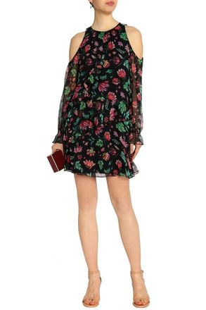 Rachel Zoe Floral Print Ruffle Mini Dress Size XS