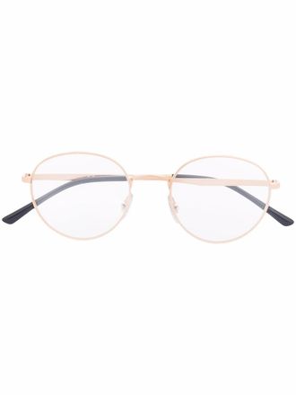 Ray-Ban round-frame glasses - unisex - Metal/Acetate - 48 - Gold