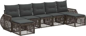 vidaXL Conjunto De Sof&aacute;s De Jard&iacute;n 7 Uds. Gris Y Gris Oscuro Vidaxl