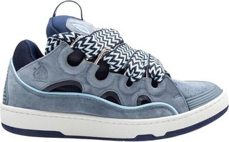 Lanvin Sneakers, male, Blue, Size: 11 US Curb Leather Sneakers