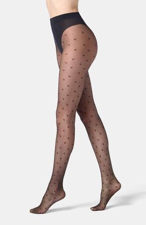 Orobl&ugrave; Floret Sheer Tights in Black at Nordstrom, Size Medium