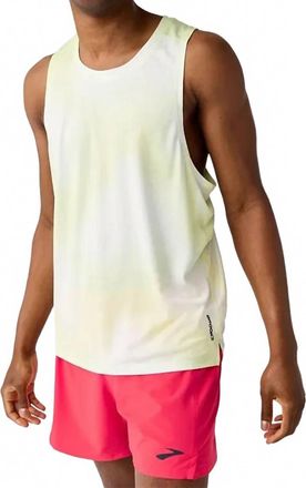 Brooks Dash Singlet Printed Tank Top In Euphoryc Luminary