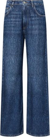 Liu Jo Rhinestone Straight Jeans - Dames - Loose Fit Jeans - Blauw - W24 - Katoen - Jeans