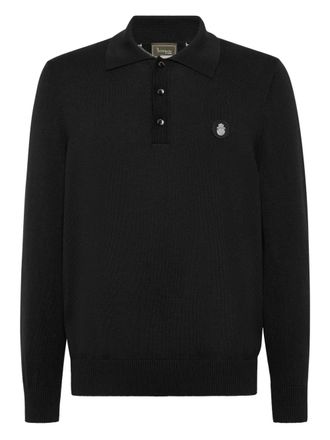 Billionaire Boys Club crest-plaque long-sleeve polo shirt - men - Fabric - L - Black