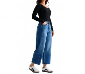 A.n.a Highest Rise Barrel Jean In Blue