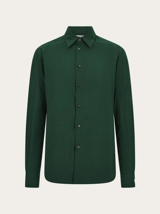 Ferragamo Men Micro-patterned shirt Green