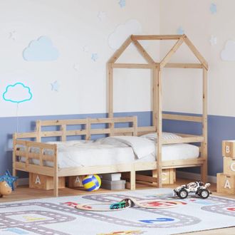 vidaXL Dormeuse con Tetto 90x200 cm in Legno Massello di Pino - Vidaxl