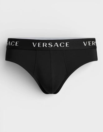 Versace Womens Low Rise Slip Underwear Black White - Size: XL