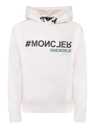 Moncler Logoed Hoodie In White