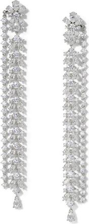 Nadri Starlet Extra Long Linear Drop Earrings in Rhodium at Nordstrom