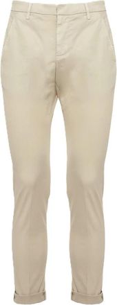 Dondup Slim-fit broek - Heren - Slim Fit Broeken - Beige - W35 - Leer - Broeken