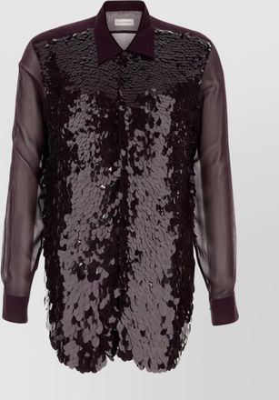 Dries Van Noten purple crepe curles shirt