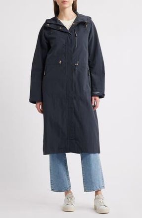 Ilse Jacobsen Rainvision Waterproof Hooded Long Raincoat in Dark Indigo at Nordstrom Rack, Size 4 Us / 34 Fr