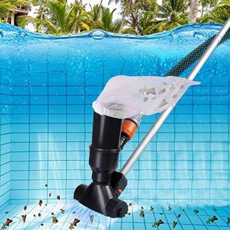 OEM Aspiradora Port&aacute;til Para Piscinas Elevadas, Spas, Fuentes Y Jacuzzis - Aspiradora Subacu&aacute;tica Negra Con Cabezal De Succi&oacute;n Para Hojas Y Mango De 5 Sec