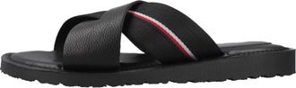 Tommy Hilfiger Core Hilfiger LTH Criss - Heren - Sandalen - Zwart - 44 EU - Leer - Schoenen