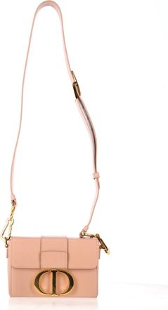 Dior Pre-owned Womens Micro 30 Montaigne Flap Bag in Pink Calfskin Leather - One Size