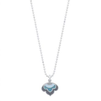 Jessica Elliot Womens Enameled Lotus Pendant Necklace In Sterling/blues