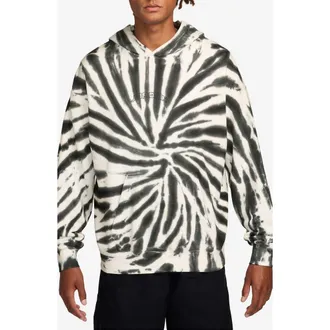 Nike Jordan Brooklyn Oversize Festival Tie Dye Fleece Hoodie in Sail/off Noir/black at Nordstrom, Size Xx-Large