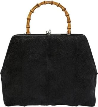 Jil Sander Bamboe Vierkante Tas - Dames - Handtassen - Zwart - ONE Size - Bamboe - Tassen