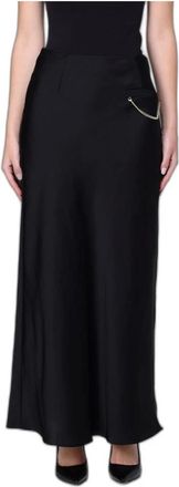 A|X Armani Exchange Gonna Lunga in Raso - Dames - Rokken - Zwart - Maat: XS Satijn
