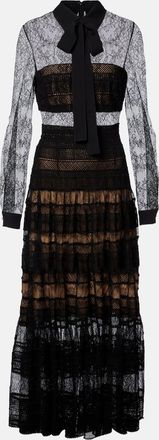 Elie Saab Lace and macrame midi dress