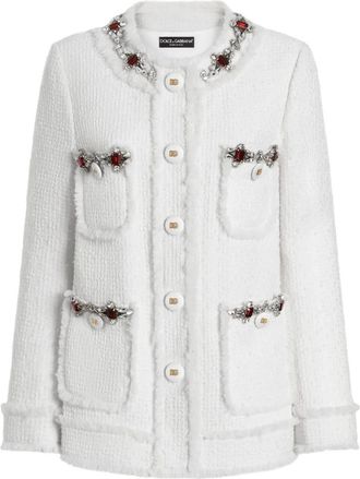 Dolce & Gabbana Giacca monopetto DNA in tweed - Bianco