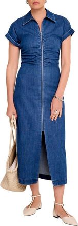 Mint Velvet Denim Classic Collar Midi Dress in Blue at Nordstrom, Size 12