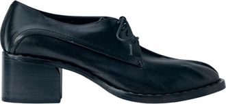 CAPASA MILANO Leren veterschoenen met blokhak - Dames - Veterschoenen - Zwart - 39 EU - Leer - Schoenen