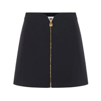 Elisabetta Franchi Short Skirts, female, Black, Size: M Heart-Waist A-Line Mini Skirt