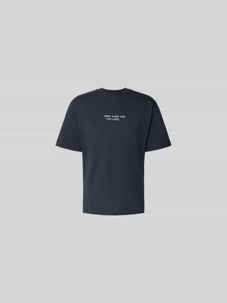 Closed Closed Regular Fit T-Shirt mit Statement-Print in Dunkelblau, Gr&ouml;&szlig;e XL