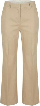 Emma & Gaia Rechte broek - Dames - Straight fit broeken - Beige - 2XL - Katoen - Broeken