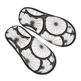Generic Bicycle Wheel Pattern Unisex House Shoes Fluffy House Slippers Cosy Shoes For Bedroom Indoor Outdoor L