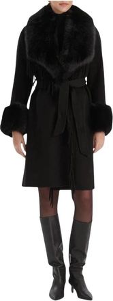 Marciano Lange wollen mix jas - Dames - Jas met riem - Zwart - XL - Wol - Jassen