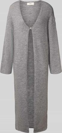 Gina Tricot Strickmantel mit Knopfverschluss in Mittelgrau Melange, Größe XL