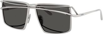 Prada Sunglasses, unisex, Gray, Size: 58 MM Irregular Sunglasses