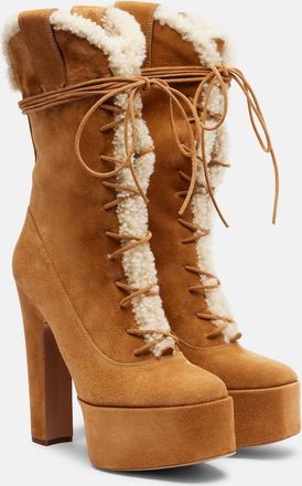 PARIS TEXAS Malena 145 suede platform lace-up boots