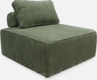Sweeek Sweeek - M&oacute;dulo Para Sof&aacute; Modular De Pana, 1 Plaza, Lao, Verde, 90x90x40 Cm