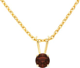 SuperJeweler 1/8 Carat Gemstone Solitaire Pendant Necklace in Gold with Free Chain - Multiple Gemstone Options Available