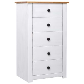 vidaXL Credenza Bianca 46x40x89 Cm In Legno Massello Di Pino Panama Vidaxl