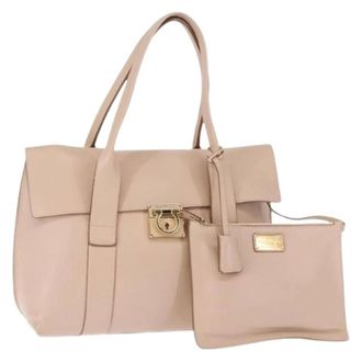 Ferragamo Pre-owned Tote Bags, female, Pink, Size: ONE SIZE Pre-owned Leather Shoulder Bag