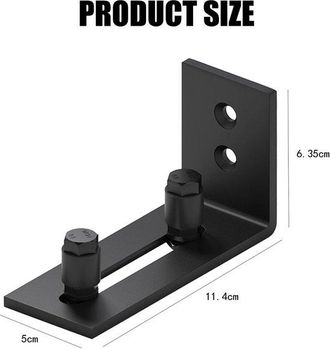 OEM Tope De Ranura De 2 Piezas, Tope De Giro De Doble Orificio, Gu&iacute;a Para Puerta Corredera, Gu&iacute;a De Puerta Ajustable De Acero Al Carbono, Negro
