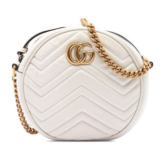 Gucci Pre-owned Gucci Mini GG Marmont Matelasse Calfskin Round Crossbody Ladies 705NXXCI42ODSYCK