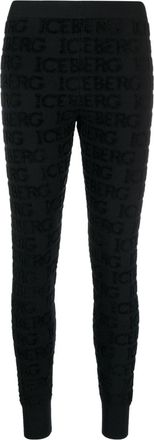 Iceberg logo-appliqu&eacute; tonal-design leggings - women - Viscose/Polyamide - S - Black