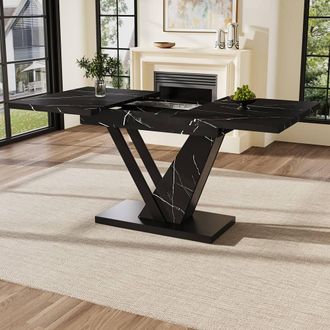 Merax Telescopic Extendable Dining Table in Black