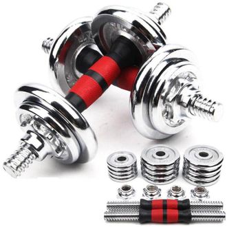Trade Shop Trade Shop Traesio - Set Manubri Componibili Pesi Regolabili Palestra Dumbbell In Acciaio 10kg Totale