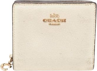 Coach Tweedehands leren portemonnees - Dames - Vintage Accessoires - Wit - ONE Size - Vintage