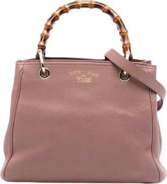 Gucci Pre-owned Bamboo Shopper Satchel - Dames - Vintage Handtas - Bruin - ONE Size - Leer - Vintage