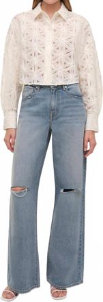 SIMKHAI Anders Soutache Shirt In Ivory
